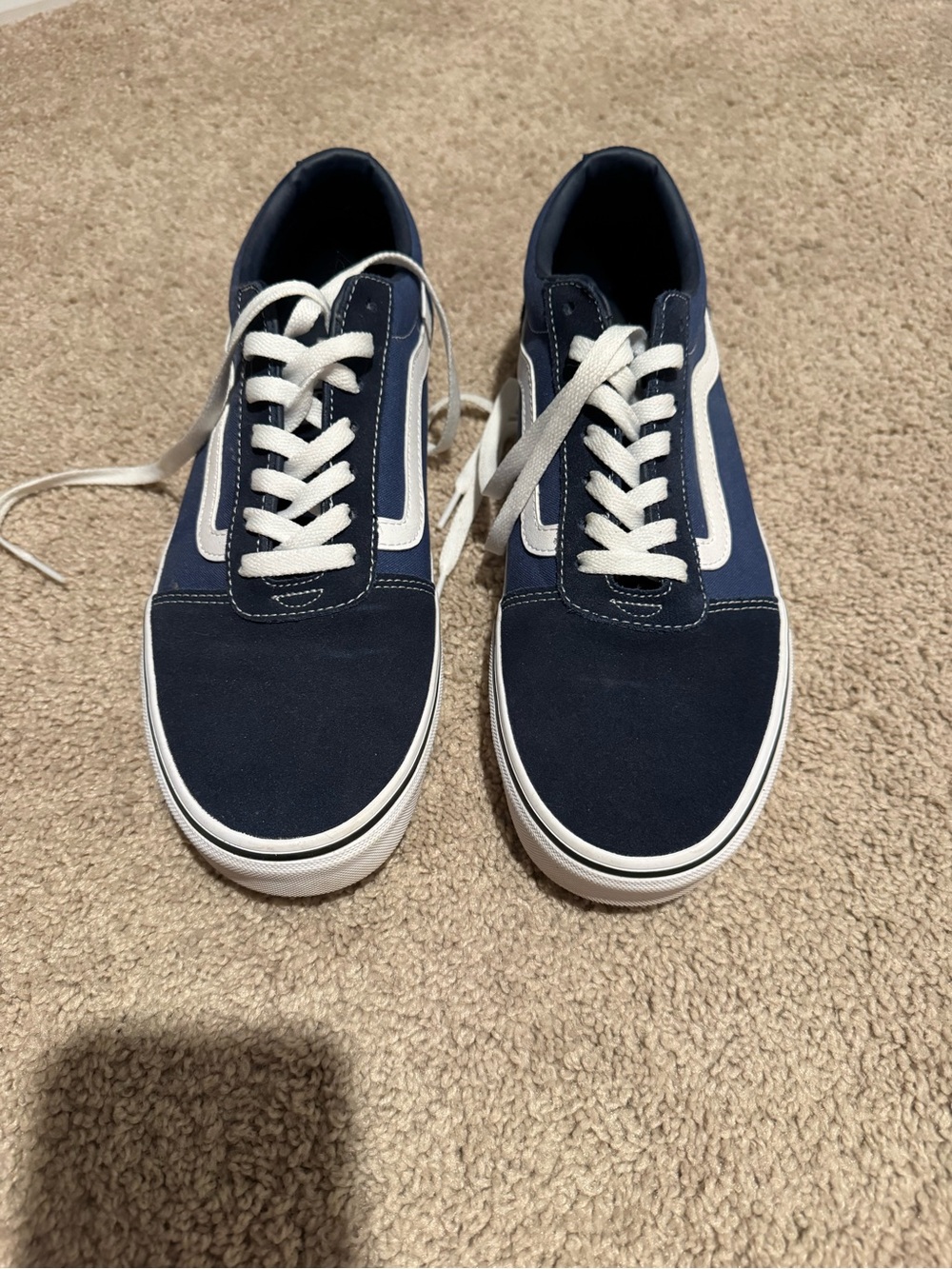 Vans Navy Canvas Low-Top Sneakers with White Stripe